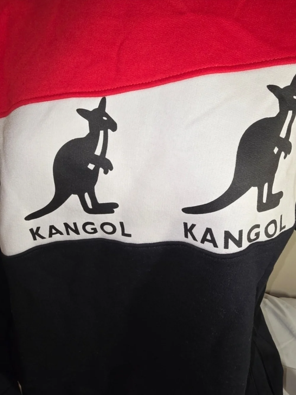 Kangol Men's Colorblock Red/White/Black Logo Sweatshirt-unisex